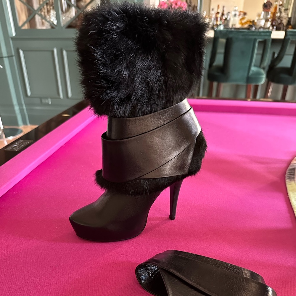 Never worn rabbit fur boots